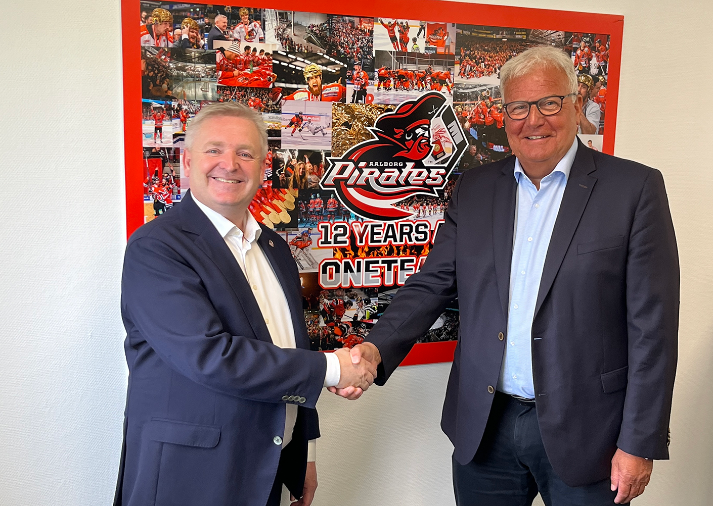 Ny interim direktør i Aalborg Pirates, Claus Holstein og bestyrelsesformand Morten Fals.